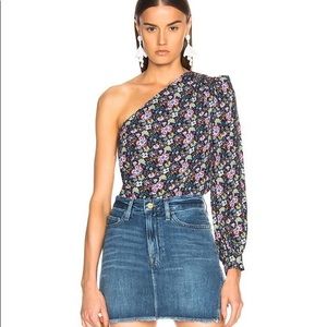 Frame One Shoulder Floral Blouse